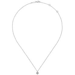 Discount Gabriel & Co. 14K White Gold Round Bezel Set Diamond Pendant Necklace