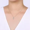 New Gabriel & Co. 14K White Gold Round Blue Topaz and Kite Diamond Pendant Necklace
