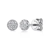 Clearance Gabriel & Co. 14K White Gold Round Cluster Diamond Stud Earrings