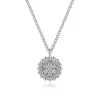 Online Gabriel & Co. 14K White Gold Round Diamond Cluster Pendant Necklace with Bujukan Frame