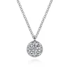 Outlet Gabriel & Co. 14K White Gold Round Diamond Cluster Pendant Necklace