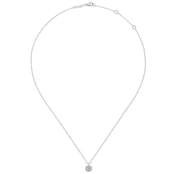 Outlet Gabriel & Co. 14K White Gold Round Diamond Cluster Pendant Necklace