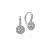 Sale Gabriel & Co. 14K White Gold Round Diamond Cluster Leverback Earrings