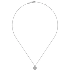Outlet Gabriel & Co. 14K White Gold Round Diamond Disc Pendant Necklace