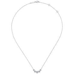 Online Gabriel & Co. 14K White Gold Round Diamond Halo Bar Necklace