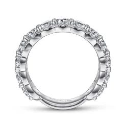 Outlet Gabriel & Co. 14K White Gold Round Diamond Halo Anniversary Band - 3.25 ct