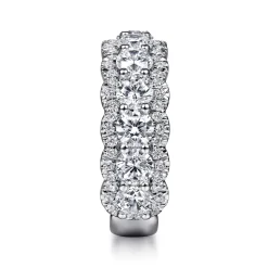 Outlet Gabriel & Co. 14K White Gold Round Diamond Halo Anniversary Band - 3.25 ct
