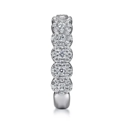 Hot Gabriel & Co. 14K White Gold Round Diamond Halo Anniversary Band - 1 ct