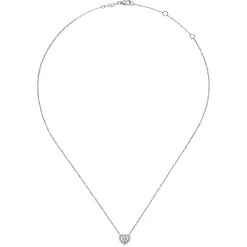 Clearance Gabriel & Co. 14K White Gold Round Diamond Heart Pendant Necklace