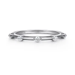 Online Gabriel & Co. 14K White Gold Round Diamond Station Anniversary Band - 0.15 ct