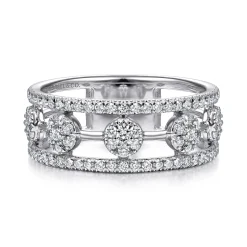 Online Gabriel & Co. 14K White Gold Round Diamond Station Ring