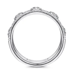 Online Gabriel & Co. 14K White Gold Round Diamond Station Ring