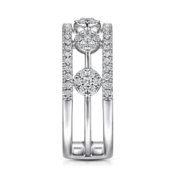 Online Gabriel & Co. 14K White Gold Round Diamond Station Ring