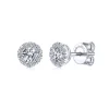 Outlet Gabriel & Co. 14K White Gold Round Halo Diamond Stud Earrings