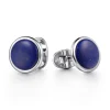 Sale Gabriel & Co. 14K White Gold Round Lapis Cufflinks