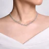 Clearance Gabriel & Co. 18K White Gold Round Link Diamond Necklace