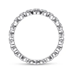 Discount Gabriel & Co. 14K White Gold Round Pave Diamond Band