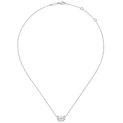 Discount Gabriel & Co. 14K White Gold Round Pearl Pendant Necklace with Diamond Accents