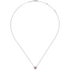 Outlet Gabriel & Co. 14K White Gold Round Pink Tourmaline and Diamond Heart Pendant Necklace