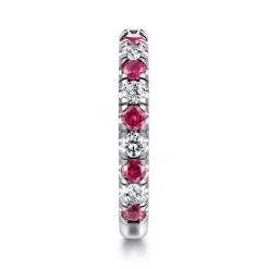 Best Gabriel & Co. 14K White Gold Ruby and Diamond Stackable Band