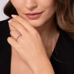 Best Gabriel & Co. 14K White Gold Ruby and Diamond Stackable Band