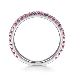 Discount Gabriel & Co. 14K White Gold Ruby Stackable Ring