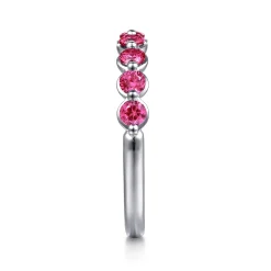 Clearance Gabriel & Co. 14K White Gold Ruby Stackable Ring