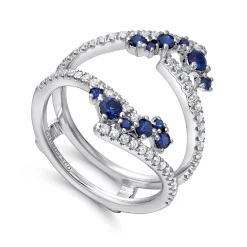 Discount Gabriel & Co. 14K White Gold Sapphire and Diamond Ring Enhancer - 0.35 ct