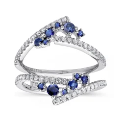 Discount Gabriel & Co. 14K White Gold Sapphire and Diamond Ring Enhancer - 0.35 ct