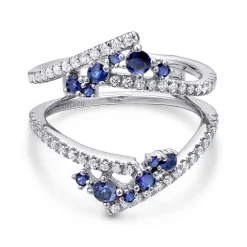 Discount Gabriel & Co. 14K White Gold Sapphire and Diamond Ring Enhancer - 0.35 ct