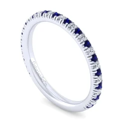 Online Gabriel & Co. 14K White Gold Sapphire and Diamond Stackable Band