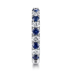 Best Gabriel & Co. 14K White Gold Sapphire and Diamond Stackable Band