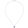Best Gabriel & Co. 14K White Gold Sapphire and Diamond Halo Floral Pendant Necklace