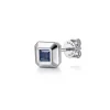 Discount Gabriel & Co. 14K White Gold Sapphire Mens Angular Cuts Single Stud Earring
