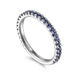 Hot Gabriel & Co. 14K White Gold Sapphire Stackable Ring