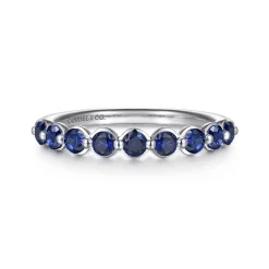 Hot Gabriel & Co. 14K White Gold Sapphire Stackable Ring