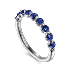 Hot Gabriel & Co. 14K White Gold Sapphire Stackable Ring