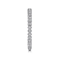 Outlet Gabriel & Co. 14K White Gold Scalloped Stackable Diamond Band Ring