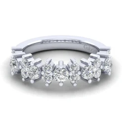 Gabriel & Co. 14K White Gold Shared Prong Diamond Anniversary Band - 1 ct