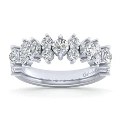 Clearance Gabriel & Co. 14K White Gold Shared Prong Diamond Anniversary Band - 1.5 ct