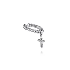 Best Gabriel & Co. 14K White Gold Single Bujukan Ear Cuff with Cross Charm