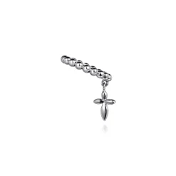 Best Gabriel & Co. 14K White Gold Single Bujukan Ear Cuff with Cross Charm