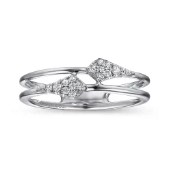 Hot Gabriel & Co. 14K White Gold Spiked Diamond Stackable Ring