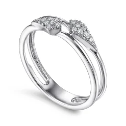 Hot Gabriel & Co. 14K White Gold Spiked Diamond Stackable Ring
