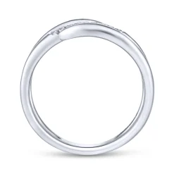 Gabriel & Co. 14K White Gold Split Shank Pave Diamond Wrap Ring