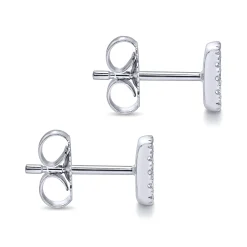 Hot Gabriel & Co. 14K White Gold Square Pave Diamond Stud Earrings