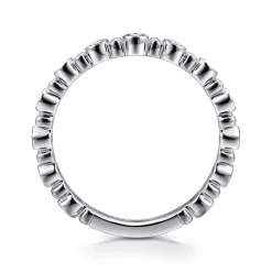 Gabriel & Co. 14K White Gold Stackable Diamond Ring with Bead Spacers