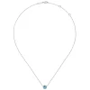 Sale Gabriel & Co. 14K White Gold Swiss Blue Topaz Pendant Necklace