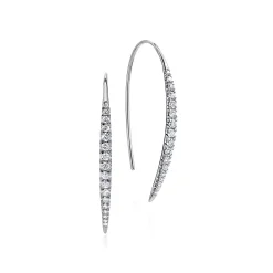 Best Gabriel & Co. 14K White Gold Tapered Diamond Fish Wire Drop Earrings