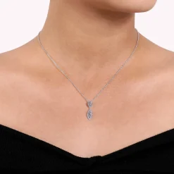 Online Gabriel & Co. 14K White Gold Teardrop and Marquise Diamond Pave Pendant Necklace